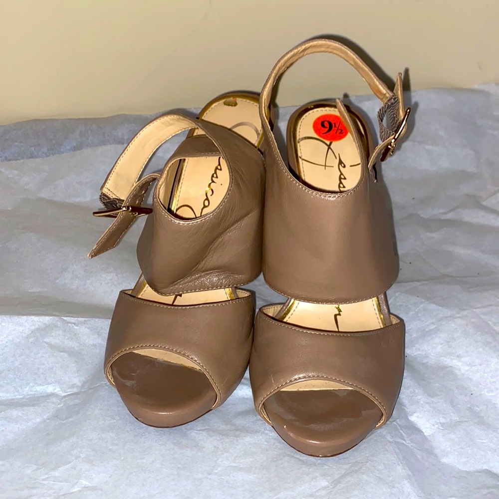 Jessica Simpson Taupe stiletto sandals
